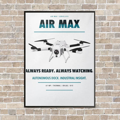 Percepto Air Max vertical canvas print - framed - white background