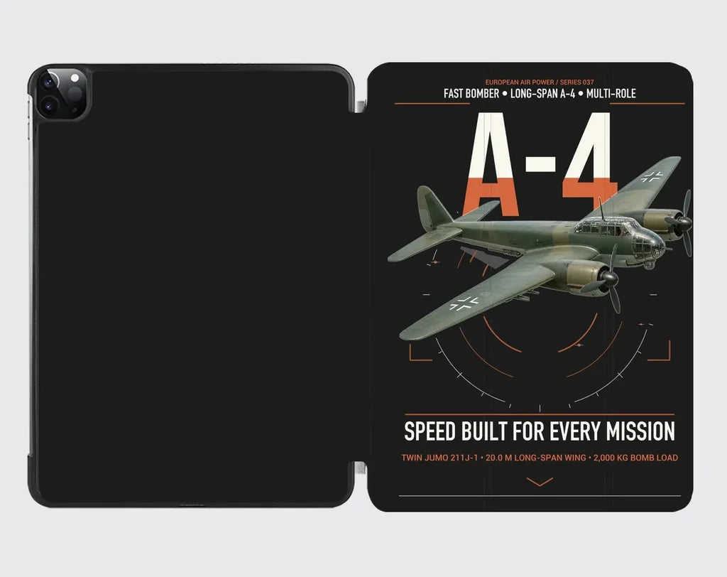 Junkers Ju 88A-4 design on black ipad tablet case