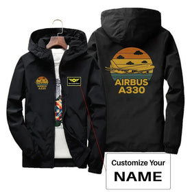 Retro Airbus A330 Designed Thin Windbreaker Jackets
