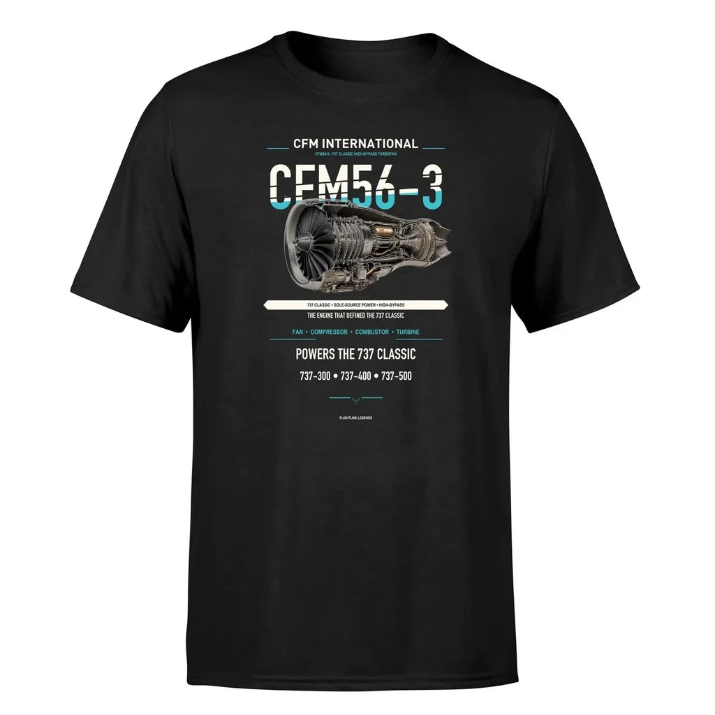 CFM56-3 design on black single side