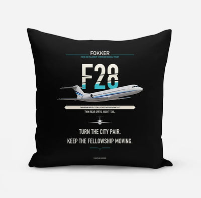 Fokker F28 Mark 4000 Fellowship design on black pillow