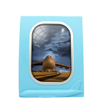 Amazing Military Aircraft at aviation design on durable resin with glass face airplane window photo frame.