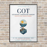 Thumbnail for Göteborg Landvetter Airport GOT vertical canvas print - framed - white background