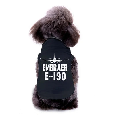 Pet vest with Embraer E-190 & Plane Dog Pet aviation design, quilted insulated panel.