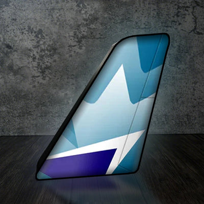 Westjet Airlines Led Aircraft Tail aviation design on premium acrylic with LED 3D aircraft tail lamp.