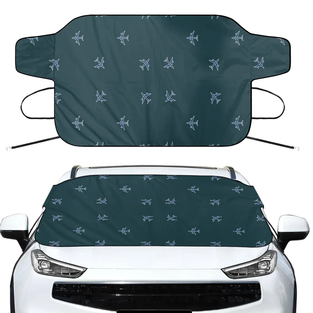Nice Airplanes (Green) Car aviation design on car windshield cover.