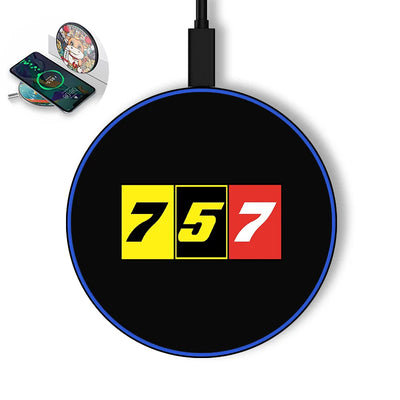 Flat Colourful 757 aviation design on durable build wireless charger.