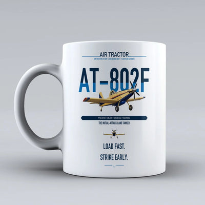 Air Tractor AT-802F design on white ceramic mug, double-side print