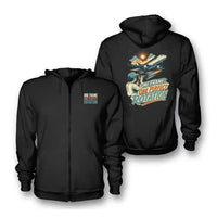 Thumbnail for SIGNAL 565 - One Frame One Perfect Rotation - Zipped Hoodie design on black zipped hoodie