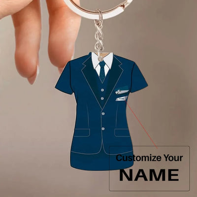 Westjet Airlines Uniform Acrylic Keychain aviation acrylic key chain in durable acrylic.