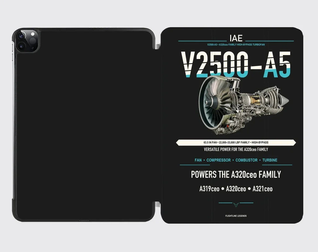 V2500-A5 design on black ipad tablet case