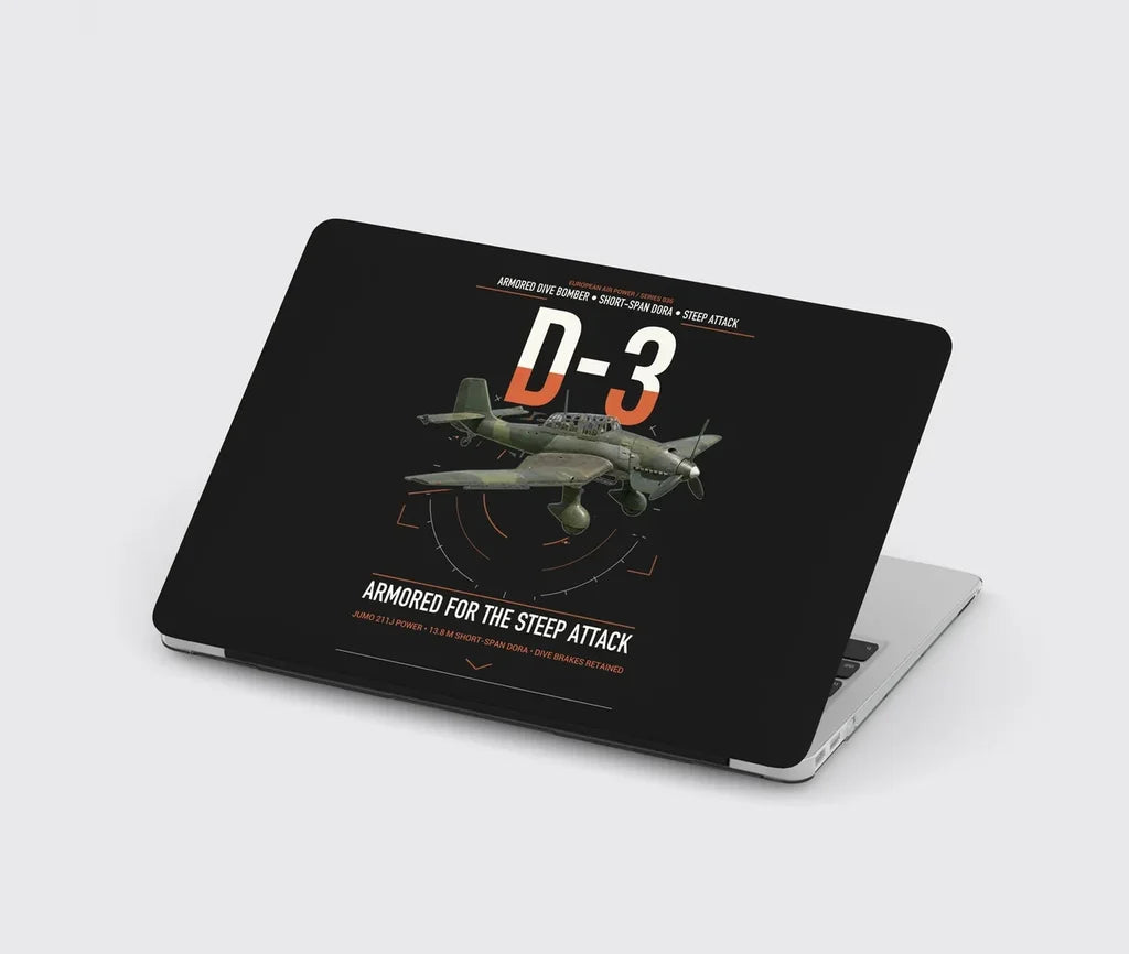 Junkers Ju 87D-3 design on black MacBook case