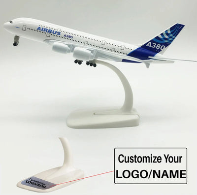 Side view of Airbus A380 (Original Livery) Airplane Model (20CM) aviation 20-30cm scale model aircraft in diecast metal.