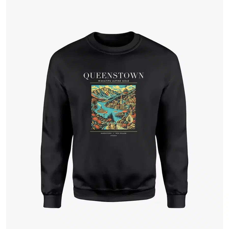 QUEENSTOWN - Poster - Sweatshirt - Black