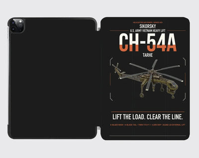 Sikorsky CH-54A Tarhe design on black ipad tablet case