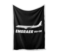 Thumbnail for The Embraer ERJ-190 Bed Blankets & aviation print on soft fleece blanket.