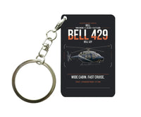 Thumbnail for Bell 429 design on black designed key chain, double-side print