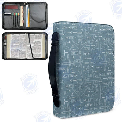 Jet Planes & Airport Signs aviation PU accessories bag in PU faux leather.