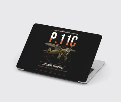 PZL P.11c design on black MacBook case