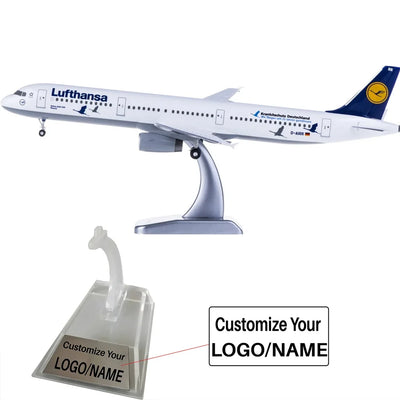Side view of Lufthansa Airbus A321 Airplane Model(1/200 Scale - 20CM) aviation 16-18cm scale model aircraft in diecast metal.