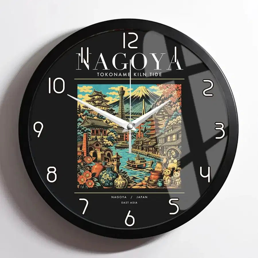 NAGOYA - Poster - Wall Clock Framed - Black