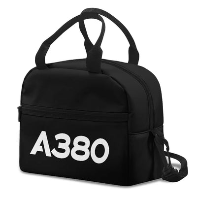 Airbus A380 Flat Text aviation lunch bag in insulated polyester.