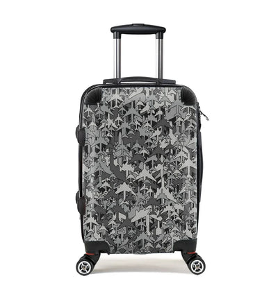 Dark Coloured Airplanes Cabin Size aviation luggage in durable shell.