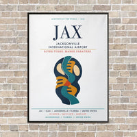 Thumbnail for Jacksonville International Airport JAX vertical canvas print - framed - white background