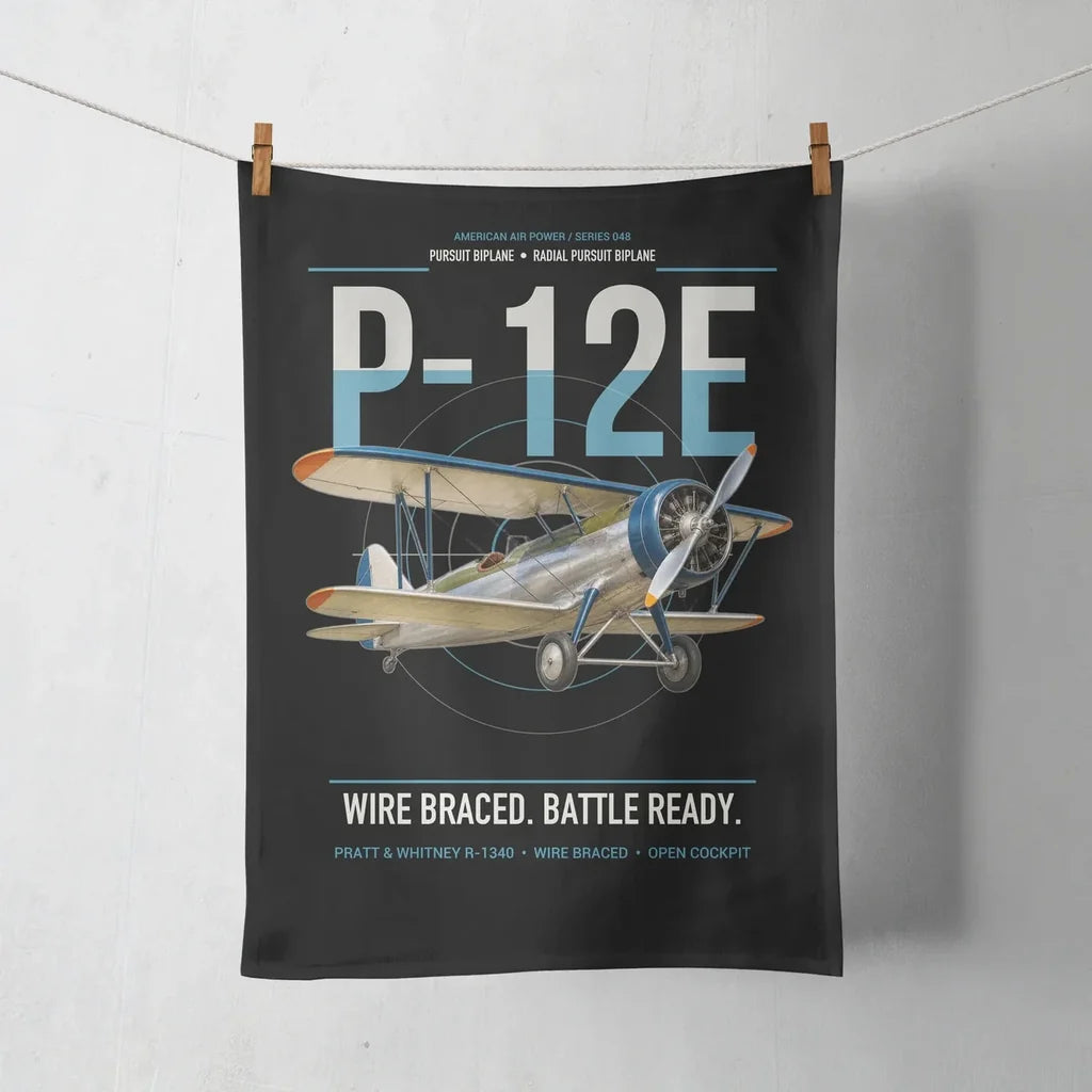Boeing P-12E design on black towel