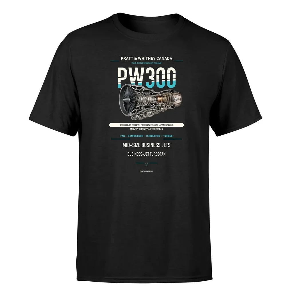 PW300 design on black single side