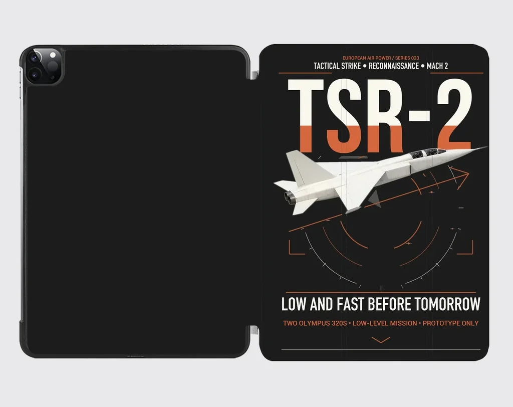 BAC TSR-2 design on black ipad tablet case