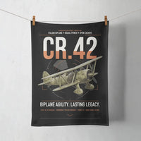 Thumbnail for Fiat CR.42 Falco design on black towel