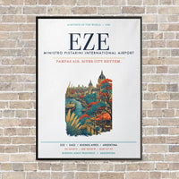 Thumbnail for Buenos Aires Ministro Pistarini International Airport EZE vertical canvas print - framed - white background