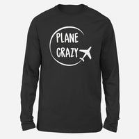 Thumbnail for Plane Crazy Long-Sleeve aviation design printed on soft cotton long-sleeve T-shirt.