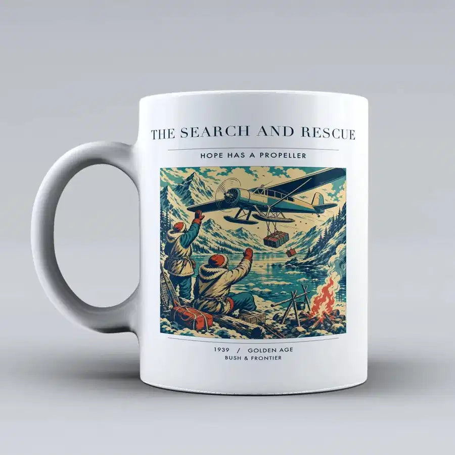 VINTAGE G4052 - The Search And Rescue - Ceramic Mug design on white