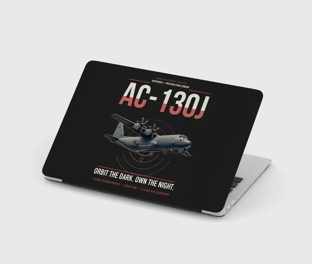 AC-130J Ghostrider design on black MacBook case