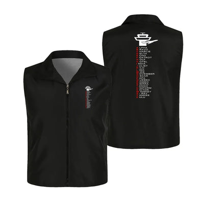 Aviation Alphabet Thin Style aviation design printed on lightweight shell with sleeveless design thin vest.