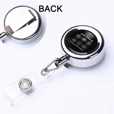 The Only Six Pack I Will Ever Need aviation design on durable plastic with metal clip retractable ID card badge.