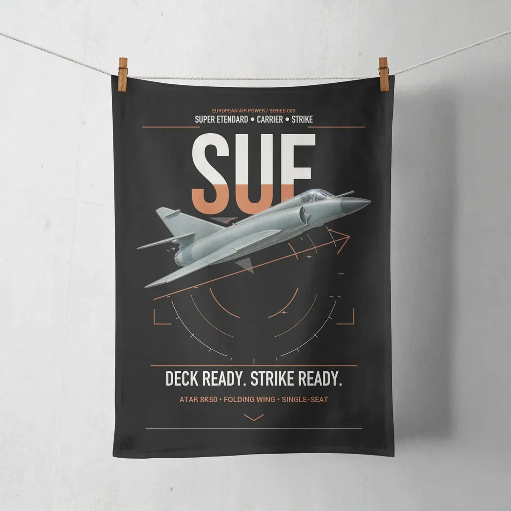 Dassault Super Étendard design on black towel