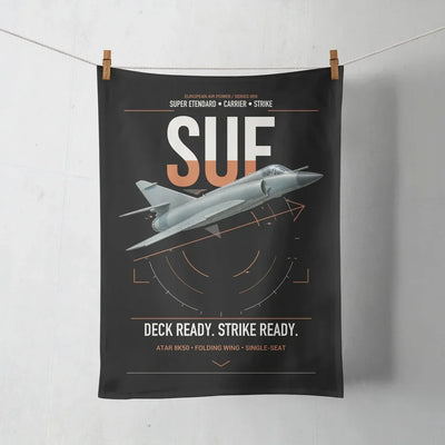 Dassault Super Étendard design on black towel