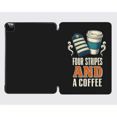 Four Stripes And A Coffee design on black ipad tablet case