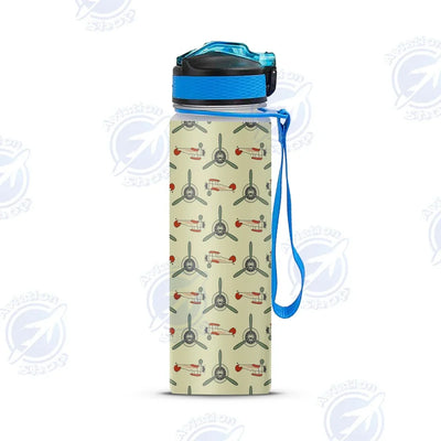 Vintage Old Airplane Sports aviation design on sport kettle, insulated bottle with sport spout.