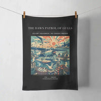Thumbnail for VINTAGE G4411 - The Dawn Patrol Of Gulls - Designed Towels design on black