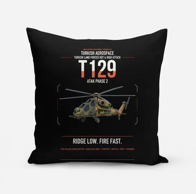 Turkish Aerospace T129 ATAK Phase 2 design on black pillow