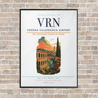Thumbnail for Verona Villafranca Airport VRN vertical canvas print - framed - white background