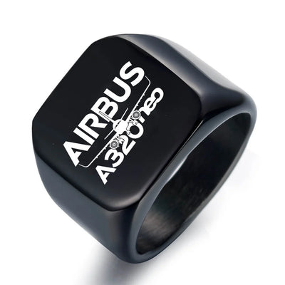 Amazing Airbus A320neo aviation ring in stainless steel.