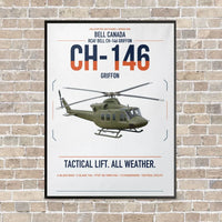 Thumbnail for Bell Canada CH-146 Griffon vertical canvas print - framed - white background
