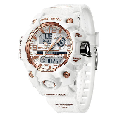 Side view of Waterproof Shock Sports Military Quartz Watch For Male Digital Wristwatch aviation shock-resistant pilot watch i.