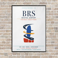 Thumbnail for Bristol Airport BRS vertical canvas print - framed - white background