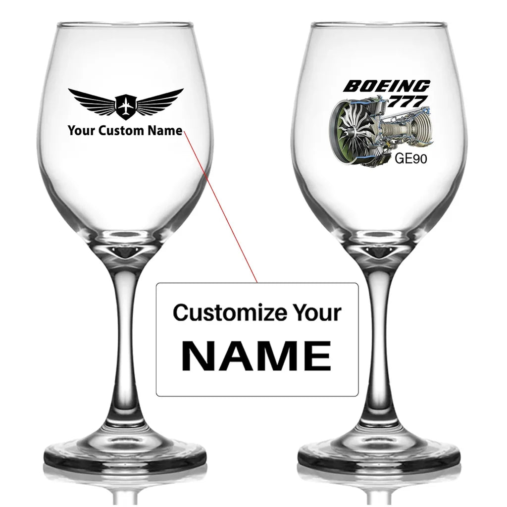 Customisable Boeing 777 Wine Glass